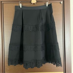 LoveDrobe A-Line Scuba Skater Skirt With Lace Detail